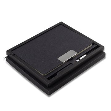 Notes z długopisem w pudełku Plata, czarny – Gift Design