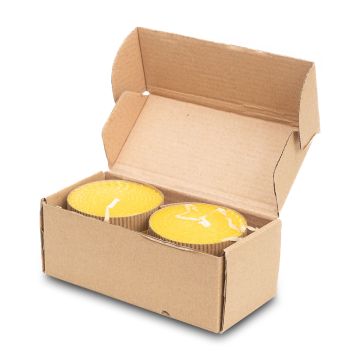 Zestaw 2 świec z wosku pszczelego Leoti, beżowy – Gift Design