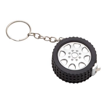 Brelok z miarką 1 m, czarny-srebrny – Gift Design