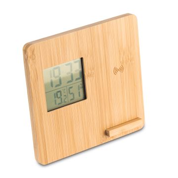 Stacja pogodowa z ładowarką Hixon, beżowy – Gift Design