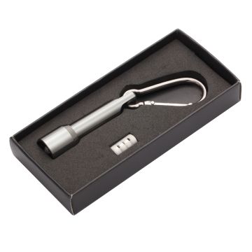 Brelok latarka Select LED, grafitowy – Gift Design