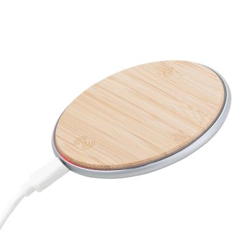 Ładowarka indukcyjna Top Bamboo, brązowy – Gift Design
