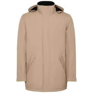 America męska ocieplana kurtka typu parka-Ciemny piasek – Gift Design