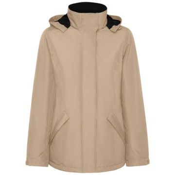 America damska ocieplana kurtka typu parka-Ciemny piasek – Gift Design
