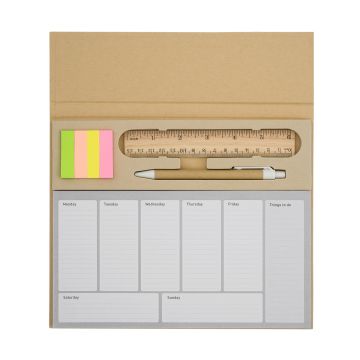 Planner biurkowy Melle, brązowy – Gift Design