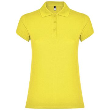 Star koszulka damska polo z krótkim rękawem 200 g-m²-Żółty – Gift Design