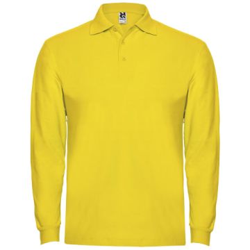 Estrella koszulka męska polo z długim rękawem 220 g-m²-Żółty – Gift Design