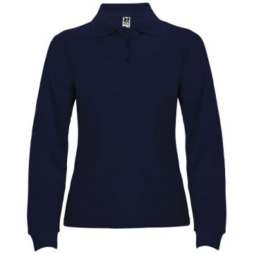 Estrella koszulka damska polo z długim rękawem 220 g-m²-Granatowy – Gift Design