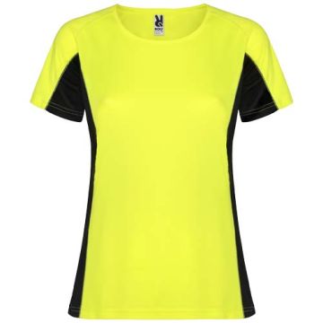 Shanghai sportowa koszulka damska z krótkim rękawem 140 g-m²-Fluorescencyjny żółty – Gift Design