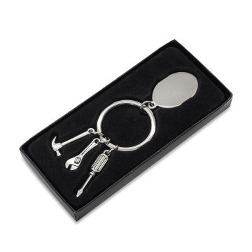 Brelok z motywem narzędzi Clemi, srebrny – Gift Design