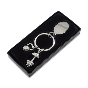 Brelok z motywem sportowym GymKey, srebrny – Gift Design