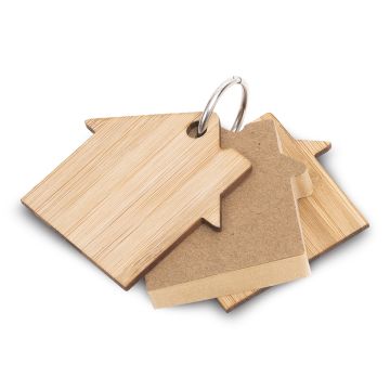 Bambusowy brelok z karteczkami memo Homeland, beżowy – Gift Design