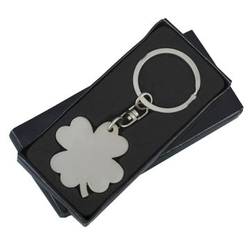 Brelok metalowy Clover, srebrny – Gift Design