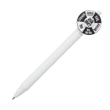 Długopis Yes or No, biały – Gift Design