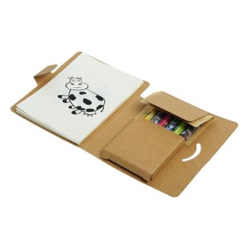 Zestaw do kolorowania Happy, brązowy-biały – Gift Design
