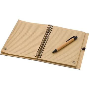 Bambusowy notatnik A5, długopis – Gift Design