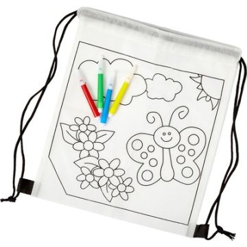 Worek ze sznurkiem do kolorowania, flamastry – Gift Design