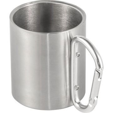 Metalowy kubek 185 ml z karabińczykiem – Gift Design