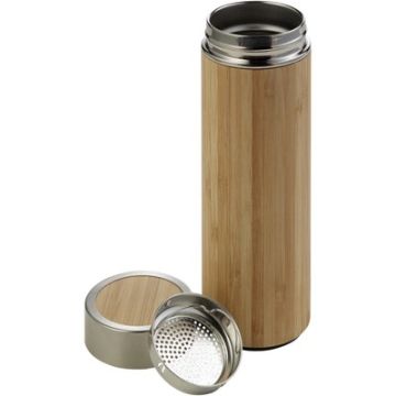 Bambusowy termos 420 ml, posiada sitko zatrzymujące fusy – Gift Design