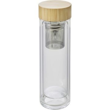 Szklany termos 420 ml, posiada sitko zatrzymujące fusy – Gift Design