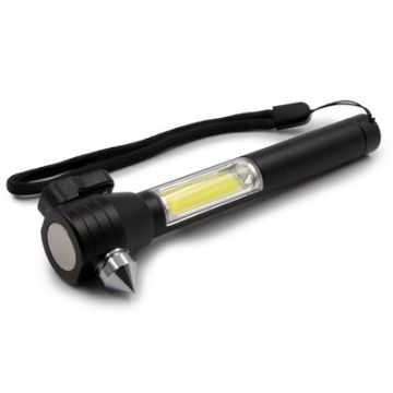 Latarka bezpieczeństwa 1 LED COB, przecinak do pasów, młotek bezpieczeństwa | Flint – Gift Design