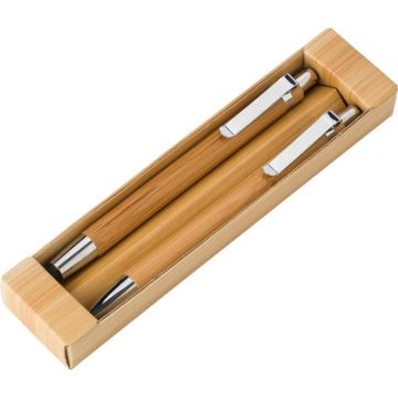 Bambusowy zestaw piśmienny, długopis touch pen i ołówek mechaniczny – Gift Design