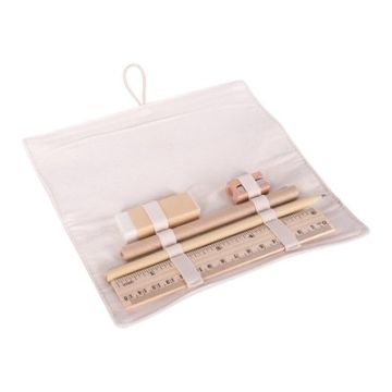 Zestaw szkolny, piórnik, ołówek, długopis, linijka, gumka i temperówka | Lauren – Gift Design