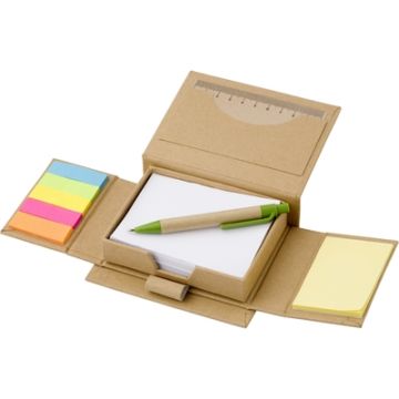 Zestaw do notatek, notatnik, karteczki samoprzylepne, długopis, linijka – Gift Design