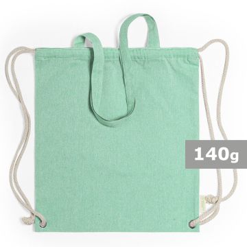 Worek ze sznurkiem i torba na zakupy z bawełny z recyklingu, 2 w 1 – Gift Design