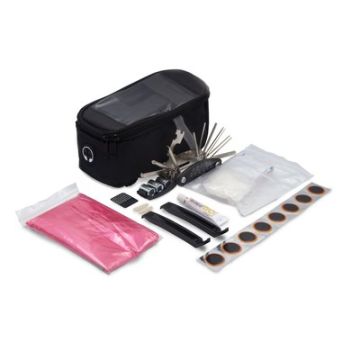 Torba rowerowa z wyposażeniem, zestaw naprawczy, apteczka, poncho | Fabio – Gift Design