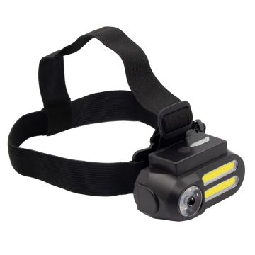 Latarka na głowę ze światłem LED i COB | Chad – Gift Design