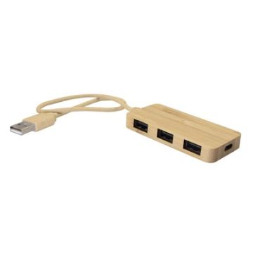 Bambusowy hub USB i USB typu C B'RIGHT | Kenzie – Gift Design