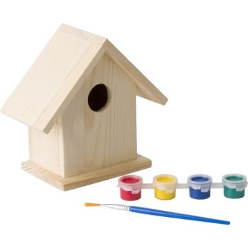 Domek dla ptaków do malowania, farbki i pędzelek – Gift Design