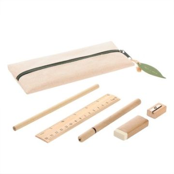 Zestaw szkolny, piórnik, ołówek, długopis, linijka, gumka i temperówka – Gift Design