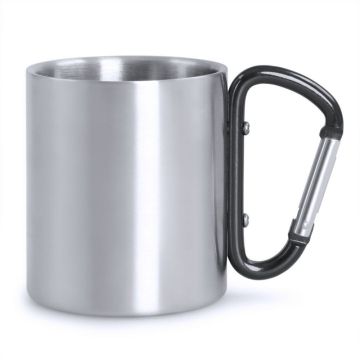 Metalowy kubek 210 ml z karabińczykiem – Gift Design