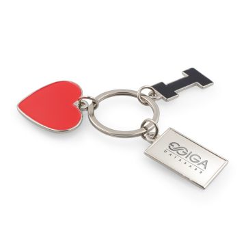 Brelok do kluczy "I love ..." z metalową plakietką | Lydus – Gift Design