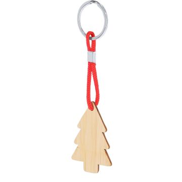 Bambusowy brelok do kluczy, świąteczny motyw – Gift Design