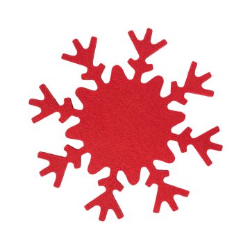 Podkładki filcowe Snowflake, czerwony – Gift Design