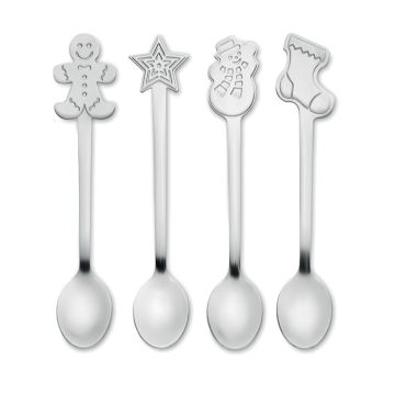 Zestaw 4 świątecznych łyżeczek – Gift Design
