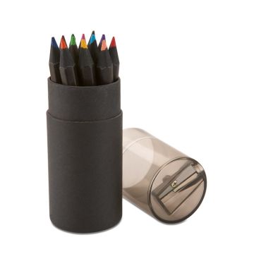Czarne kredki, okrągłe pudełko – Gift Design