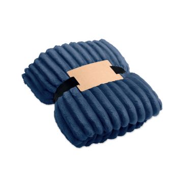 Polarowy koc w paski RPET – Gift Design