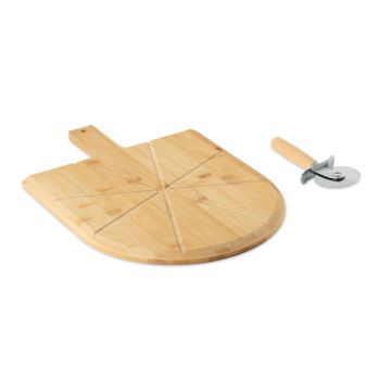Bambusowa deska i nóż do pizzy – Gift Design