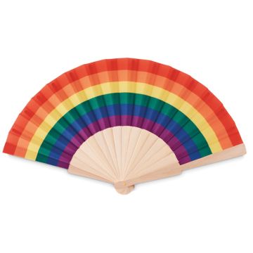 Tęczowy drewniany wachlarz – Gift Design