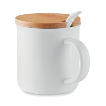 Porcelanowy kubek z łyżeczką – Gift Design