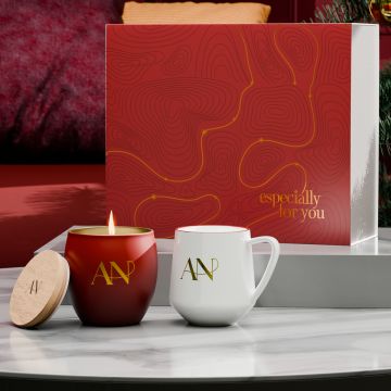 Zestaw Glowing Evening - Kubek Eris i świeca Glamour z wieczkiem – Gift Design