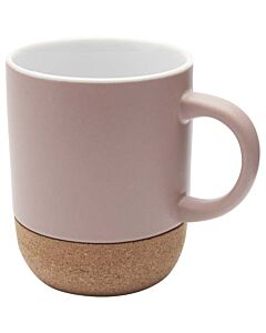 Billie kubek ceramiczny o pojemności 300 ml z detalami z korka i matowym wykończeniem-Dusty Pink