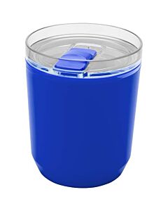 Hudson kubek z podwójnymi ściankami o pojemności 180 ml wykonany z tworzyw sztucznych pochodzących z recyklingu-Niebieski