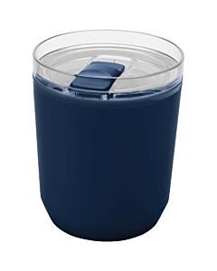 Hudson kubek z podwójnymi ściankami o pojemności 180 ml wykonany z tworzyw sztucznych pochodzących z recyklingu-Granatowy