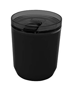 Hudson kubek z podwójnymi ściankami o pojemności 180 ml wykonany z tworzyw sztucznych pochodzących z recyklingu-Czarny