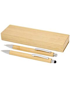 Oblys zestaw składający się z długopisu bambusowego i oł&oacute;wka automatycznego-Piasek pustyni